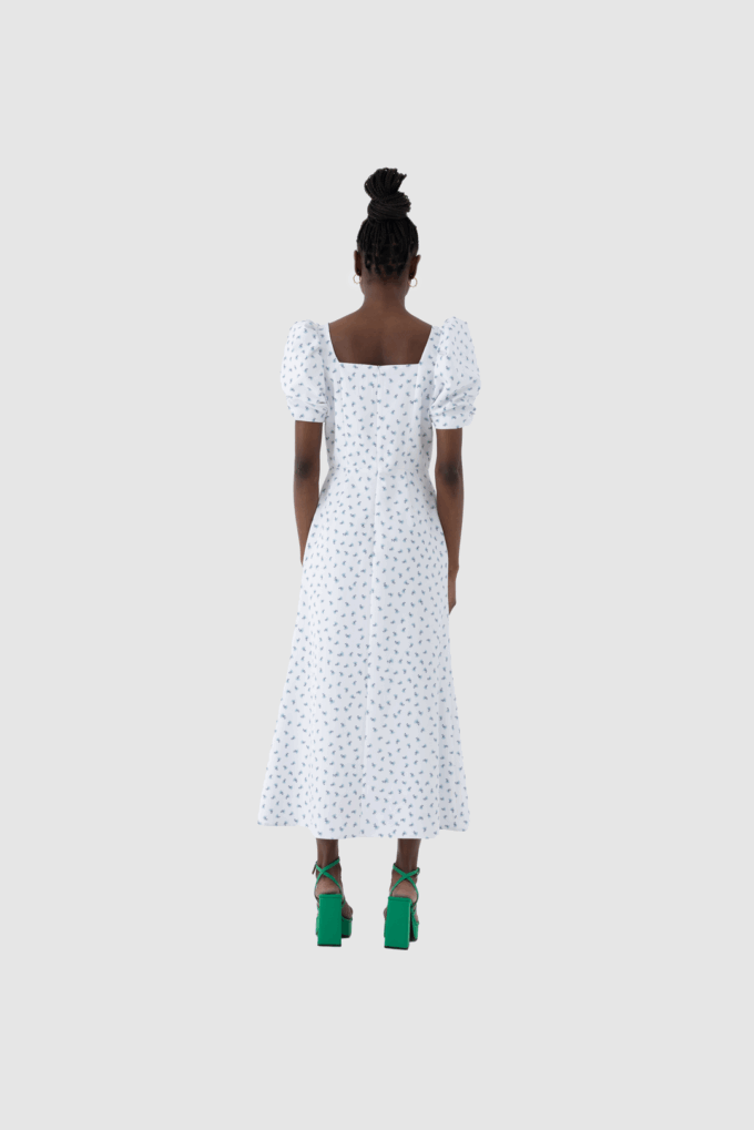 Kısa Balon Kollu Midi Dress