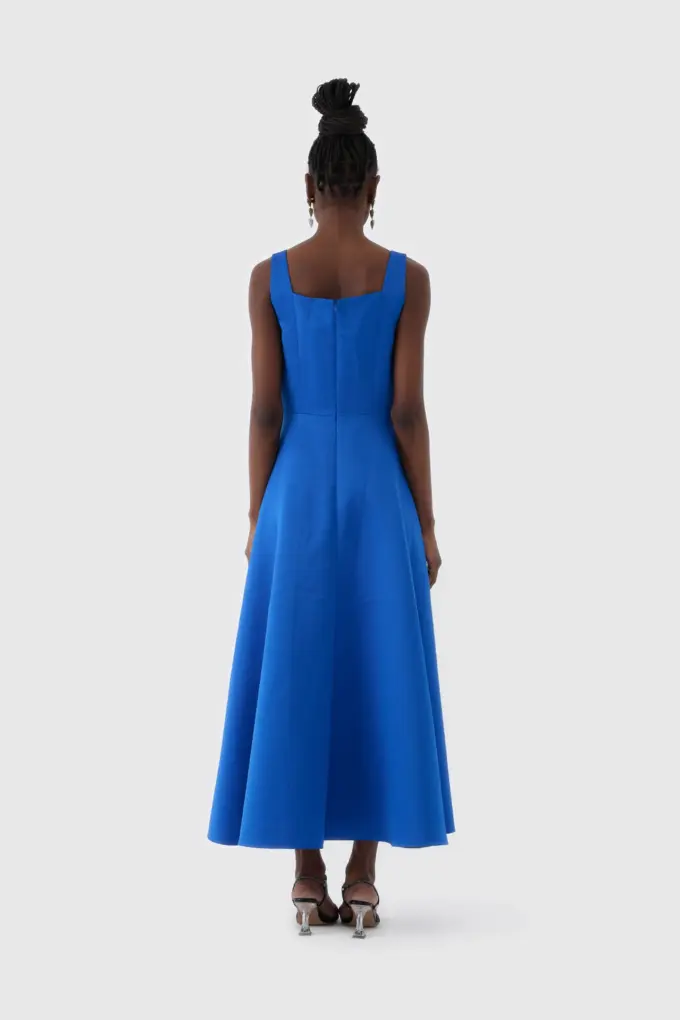 Royal Mavi Elmas Kesim Abiye Elbise